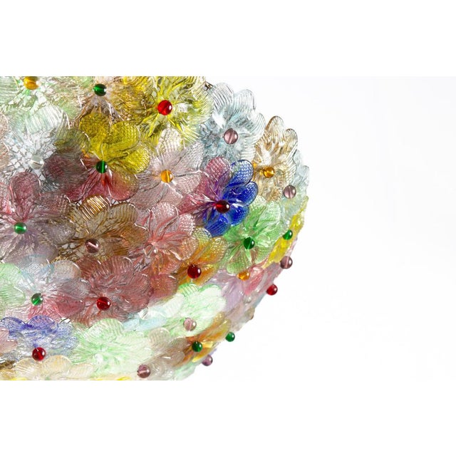 1950s Murano Glass Flowers Basket Ceiling Light, 1950s For Sale - Image 5 of 15