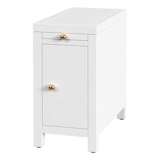 Nora 12 in. W Rectangular Wood 1 Door Narrow End Table with Pull-Out Tray For Sale