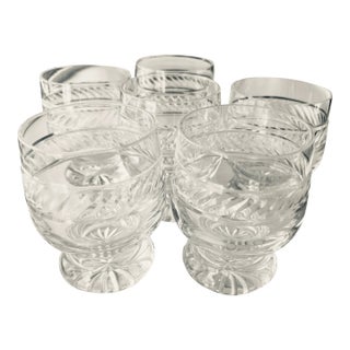 Vintage Crystal Cocktail Glasses Short Tumblers- Set of 6 For Sale