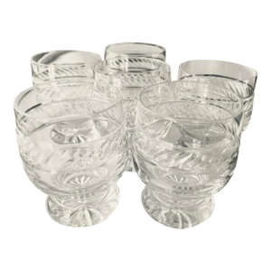 Vintage Crystal Cocktail Glasses Short Tumblers- Set of 6