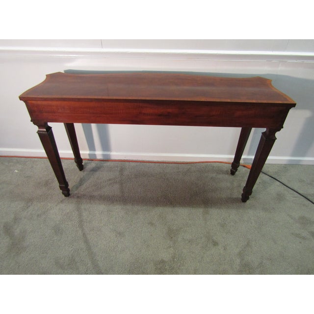 Henkel Harris Solid Mahogany Inlaid Console Table For Sale - Image 10 of 10