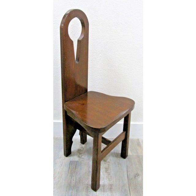 American Antique American 1910s Pine Keyhole Dining Chair Side Chair For Sale - Image 3 of 13