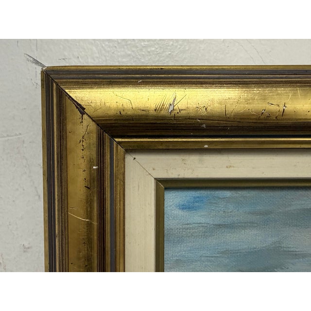 F. Yayboke Turkish Coastal Seascape Signed Oil Painting, Circa 1960's For Sale - Image 4 of 12