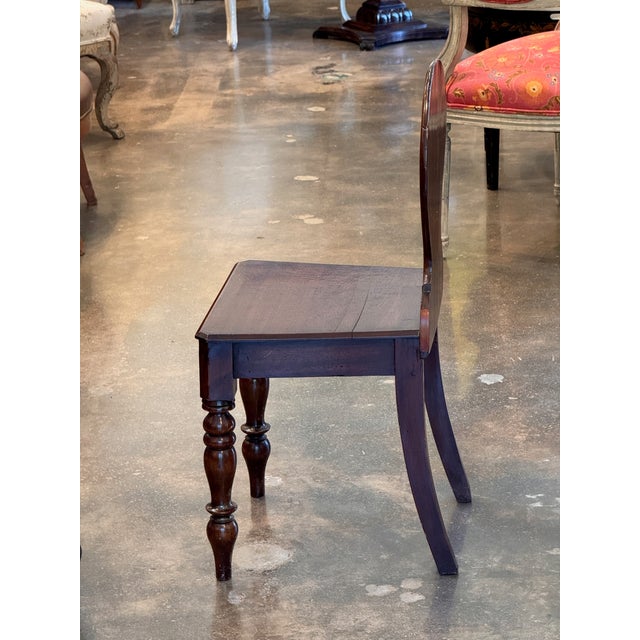 Pair of 19th Century English Mahogany Carved Hall Chairs For Sale - Image 12 of 12