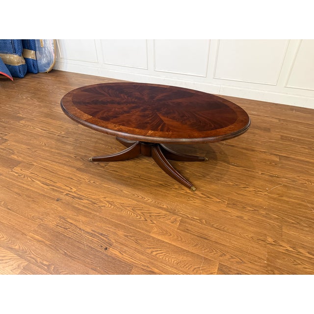 Traditional Oval Mahogany Cocktail Table by Leighton Hall - Made to Order For Sale - Image 12 of 12