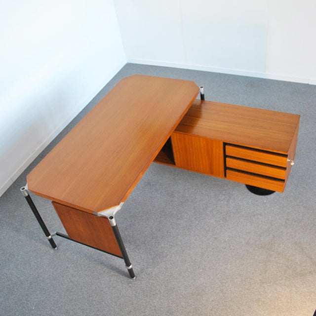 Brown Vintage Desk by Ico Parisi for MIM, 1960s For Sale - Image 8 of 18