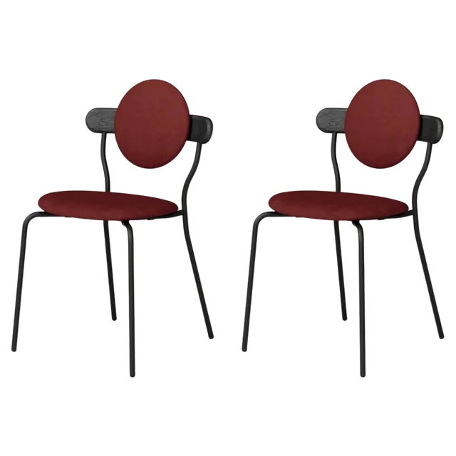 Set of Upholstered Planet Chairs by Jean-Baptiste Souletie For Sale