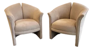 1980s Postmodern Vintage Weiman Split Chairs - A Pair