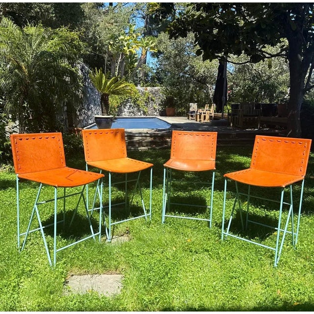 2010s Garza Marfa Saddle Leather Stools For Sale - Image 5 of 7