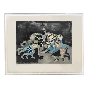 1980s Modern Art Lithograph