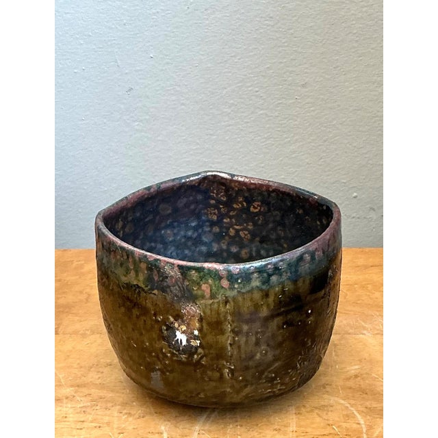 Mid-Century Modern Vintage Handcrafted Abstract Ceramic Bowl For Sale - Image 3 of 18