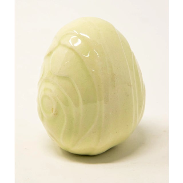 Green Mid 20th Century Glazed Ceramic Eggs- Set of 2 For Sale - Image 8 of 13