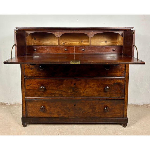 Traditional 19th Century Spanish Colonial Secretary Chest With Fall Front Desk For Sale - Image 3 of 18