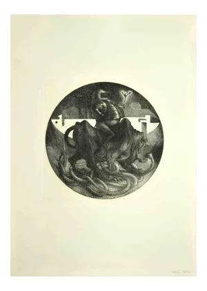 Leo Guida, Eroe Vittorioso, Original Etching, 1971