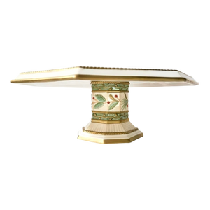 Late 20th Century Fitz and Floyd “Winter Wonderland” Octagonal Pedestal Cake Stand