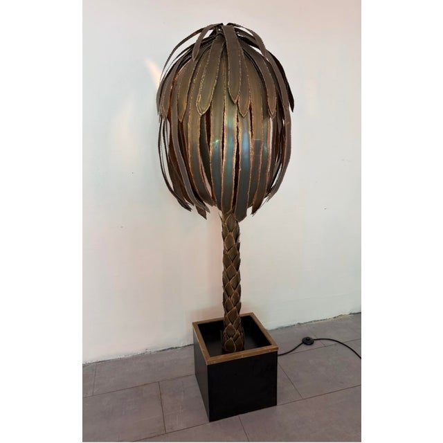 Brass Palm Tree Floor Lamp by Maison Jansen, 1970s For Sale - Image 14 of 14