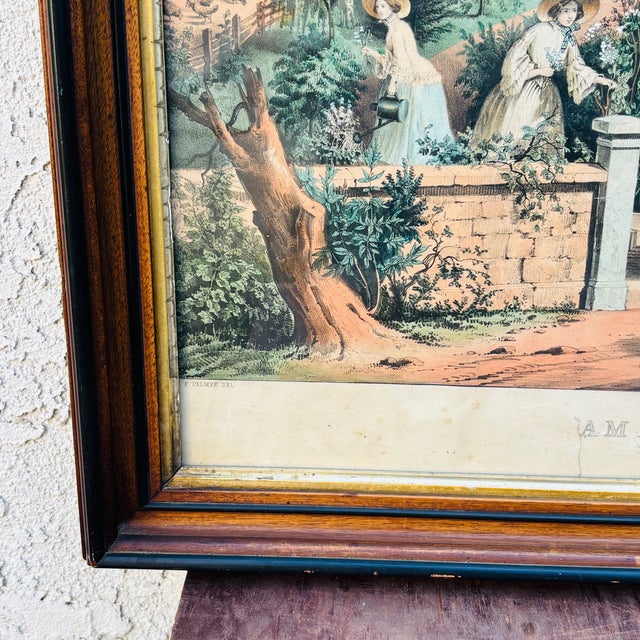 Early 20th Century Late 1900s N Currier Framed Lithograph: "American Country Life May Morning" Reproduction For Sale - Image 5 of 18