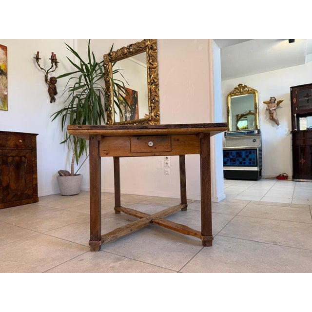 Burgenland Rustic Farmhouse Dining Table in Wood For Sale - Image 5 of 11