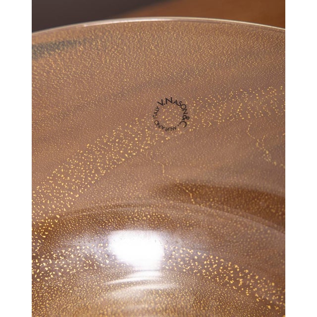 Vintage Murano Glass Decorative Plate with Gold Leaf by V. Nason & C., 1980s For Sale - Image 6 of 8