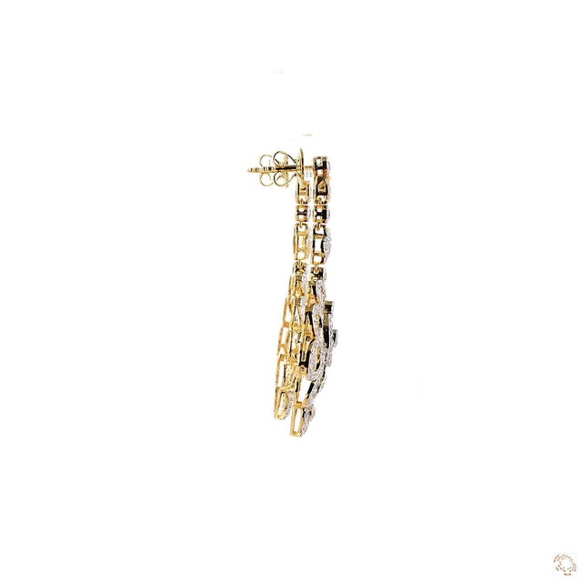 1970s 4.29 Carat Round Brilliant Cut Diamond Gold Earrings, Pair For Sale In New York - Image 6 of 7