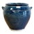 Vintage Indigo Blue Pottery Cachepot Vessel For Sale
