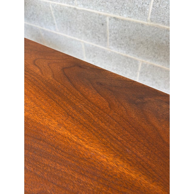 Bassett Furniture Mid Century Modern Walnut 4 Drawer Desk & Chair For Sale - Image 16 of 18