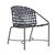 Brown Jordan Kantan Aluminum Vinyl Arm Chair, Mica frame with Marine fabric For Sale - Image 12 of 12