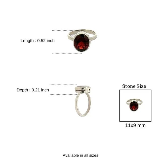 Red Stunning 4.55 Carat January Birthstone Solitaire Sterling Silver Ring - Size 8.5 For Sale - Image 8 of 11