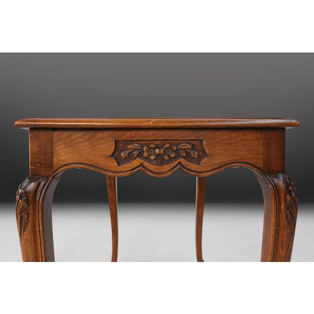 1950s Sculpted Side Table in Wood, Glass and Rattan, France, 1950s For Sale - Image 5 of 15