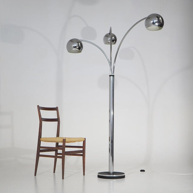 Vintage Three-Arm Floor Lamp in Chromed Metal, 1970s For Sale - Image 16 of 17