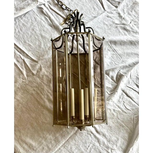 Chrome 1970’s Chrome and Glass Entryway Chandelier For Sale - Image 8 of 10