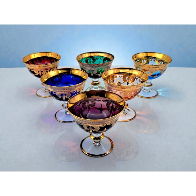 Colored Murano Glass Cups from Manifattura Di Murano, 1970s, Set of 6 For Sale - Image 9 of 9