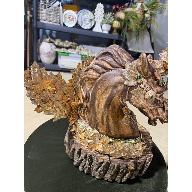 Wood Celestial Meets the Sea “Xanthos the Crowned” Sculpture For Sale - Image 7 of 7
