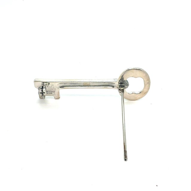 Traditional 1990s Tiffany & Co Estate Key Brooch Pin Sterling Silver For Sale - Image 3 of 7