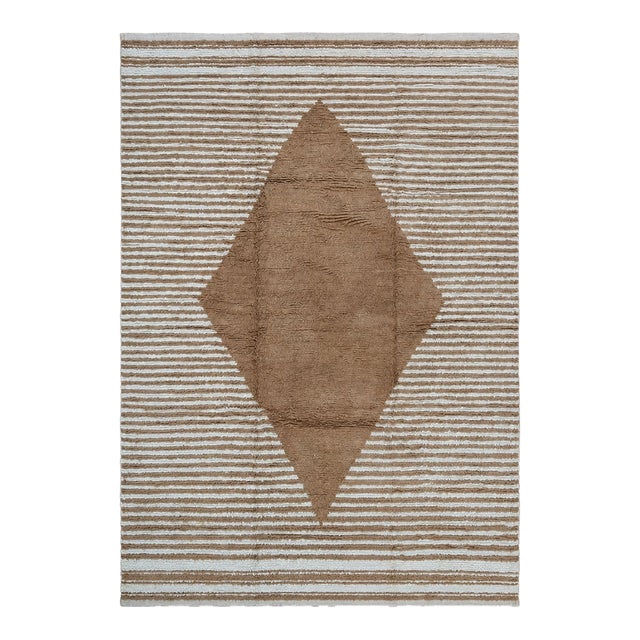 Contemporary Turkish Tulu Rug | Geometric Medallion | 10x15 For Sale