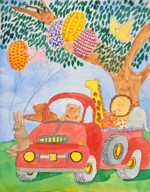 'Party Bus' by Susan Verble Gantner, Circa 1985