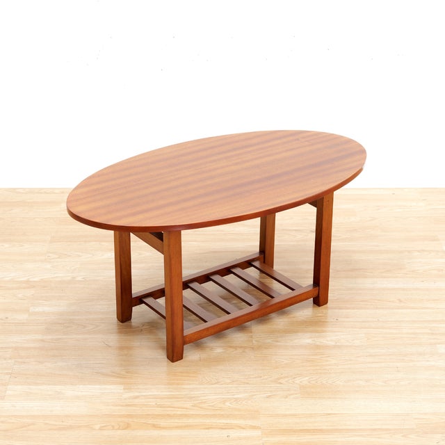 Mid-Century Modern 1960s Mid Century Oval Side Table in Mahogany For Sale - Image 3 of 9