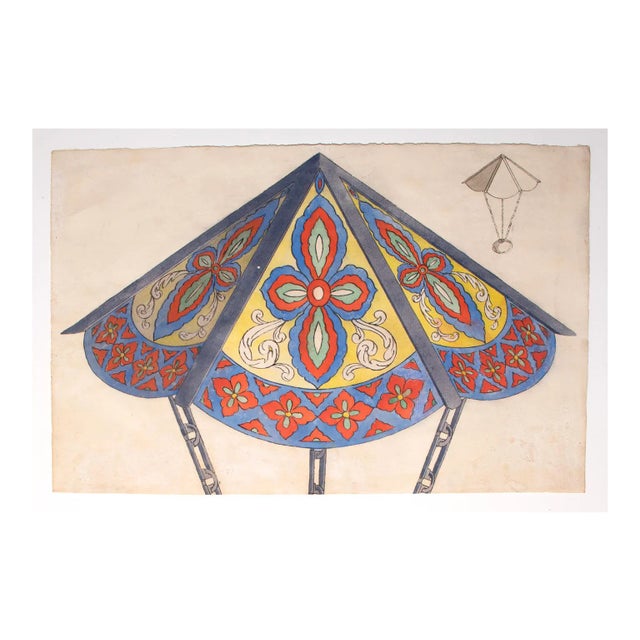 Unknown - Ceiling Light - Original Watercolor - 1880 For Sale