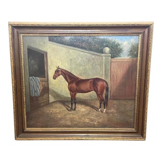 Frederick Albert Clark (1869–1954) Spion Kop, Winner of the Derby Stakes, Important Signed British Equestrian Oil Painting, Dated 1920 For Sale