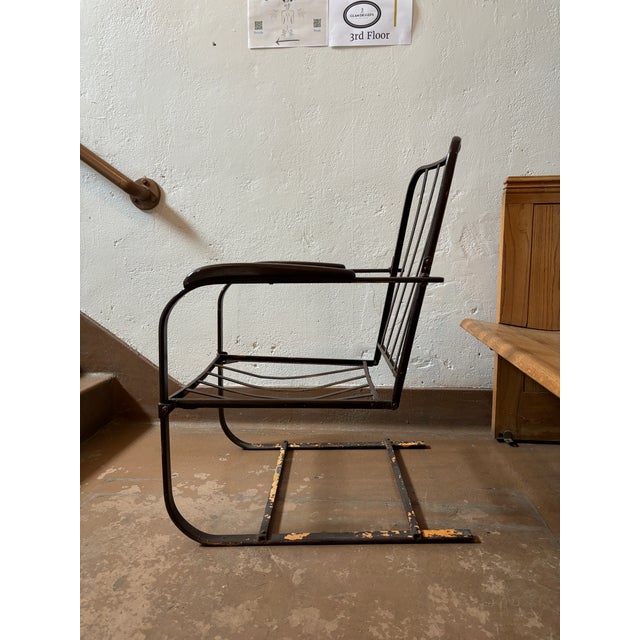 Mid 20th Century Iron "Bounce" or "Springer" Patio Chair For Sale - Image 9 of 10