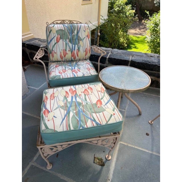 Mid-Century Modern 1970s 6 Piece Wrought Iron Meadowcraft Conversation Set, Attributed For Sale - Image 3 of 6