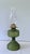 1950s Vintage Green Pebble Glass Kerosene Oil Lamp With P&a Eagle Burner For Sale - Image 5 of 12