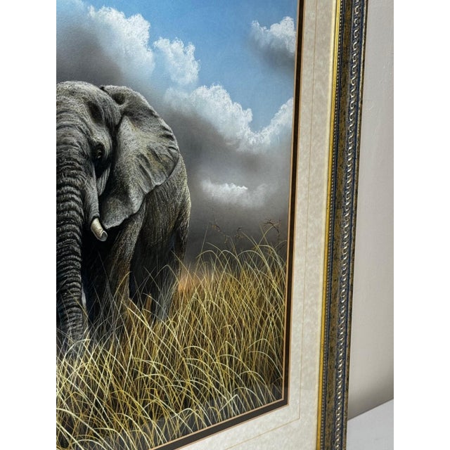 Peter Jepson (British, b.1936) African Bull Elephant at Letaba, Kruger National Park | Original Wildlife Painting c.1999 For Sale - Image 18 of 18