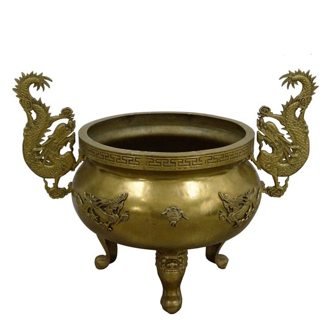 Antique Chinese Bronze Dragon Temple Incense Burner For Sale - Image 13 of 13