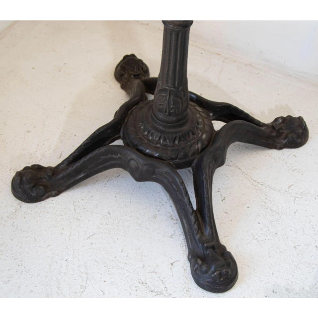 1920s Antique French Cast Iron Bistro Table Stand a Pair For Sale - Image 4 of 13