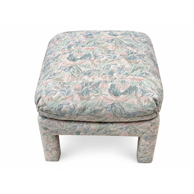 Mid-Century Modern Pair of Pillow Top Upholstered Parsons Ottomans in the Style of Milo Baughman For Sale - Image 3 of 5
