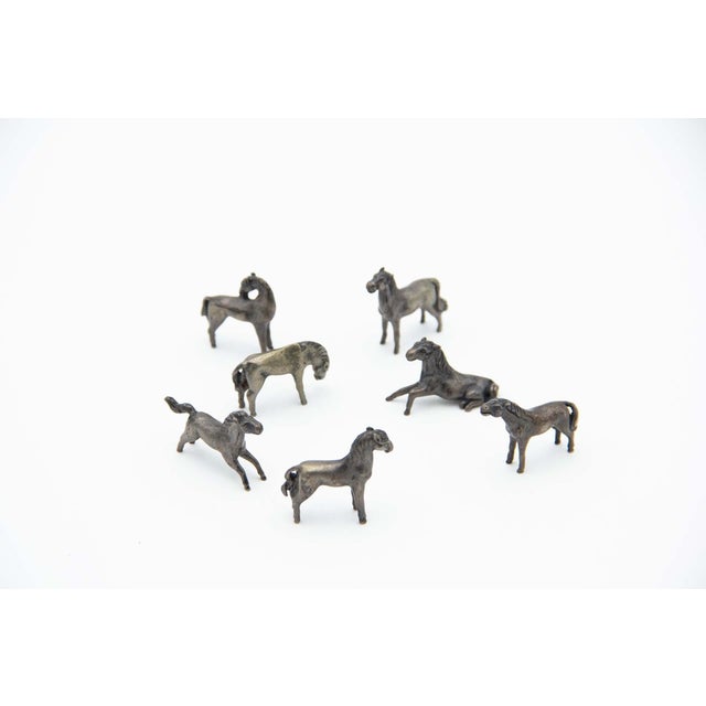 Miniature Horses in Silver, Set of 7 For Sale - Image 5 of 5