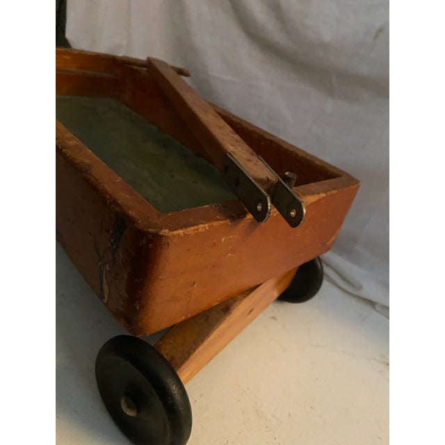 Antique Child’s Wagon Wooden Carriage Buggy Horses For Sale - Image 6 of 13