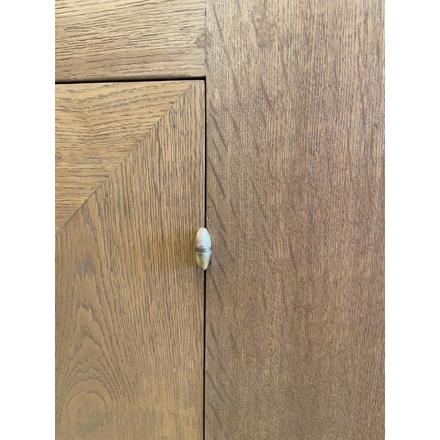 French Oak Buffet W/ Geometric Details and Marble Top For Sale - Image 10 of 18