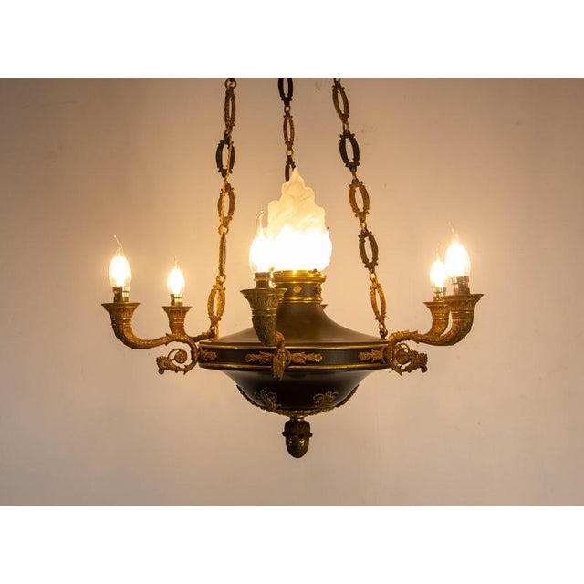 French Empire Style Lustre Bronze and Glass Chandelier, 1890 For Sale - Image 16 of 17